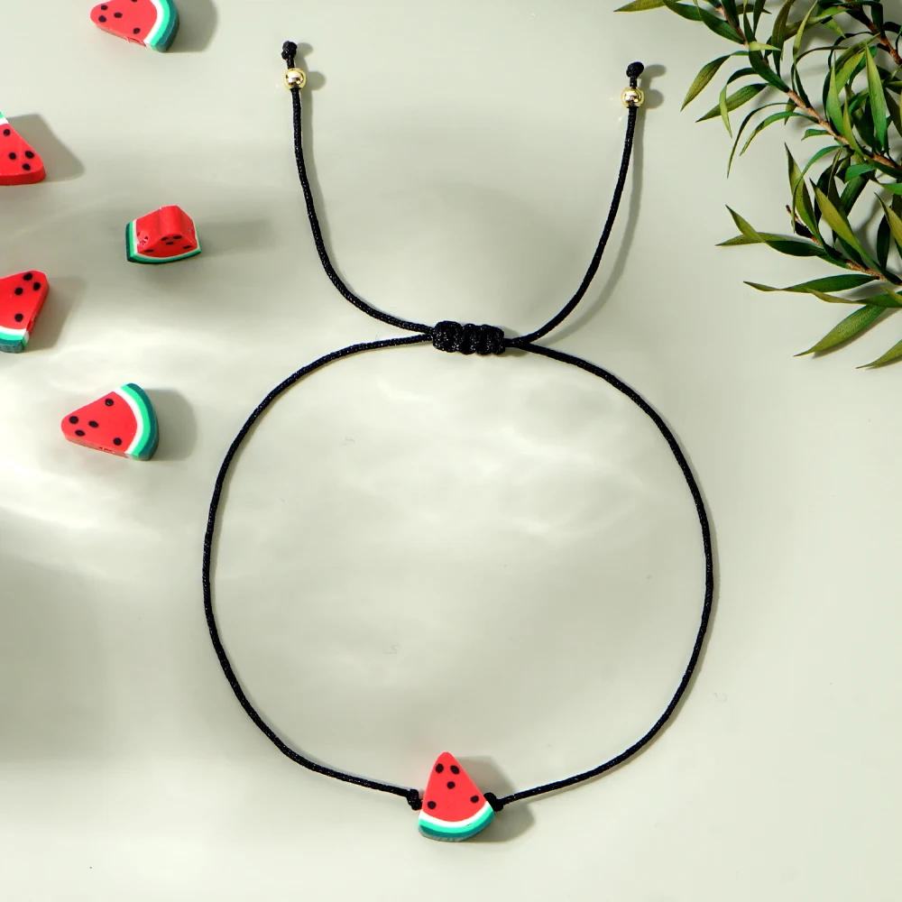 1/4/6/10pcs New Arrival Summer Heishi Watermelon Adjustable Women Bracelet Boho Jewelry As Vacation Gift\'s For Her