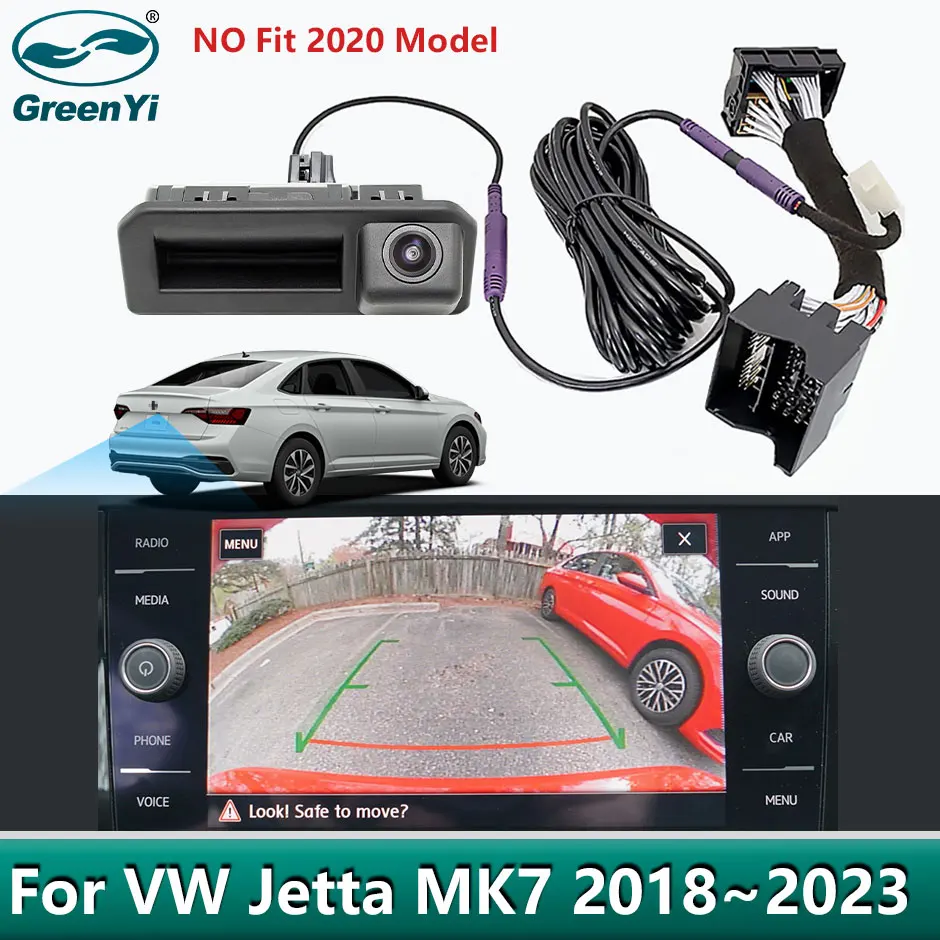 كاميرا مسار ديناميكية GreenYi Canbus For VW JETTA MK7 2019-2023 كاميرا احتياطية لوقوف السيارات تعمل مع نظام الملاحة MIB2 NAV