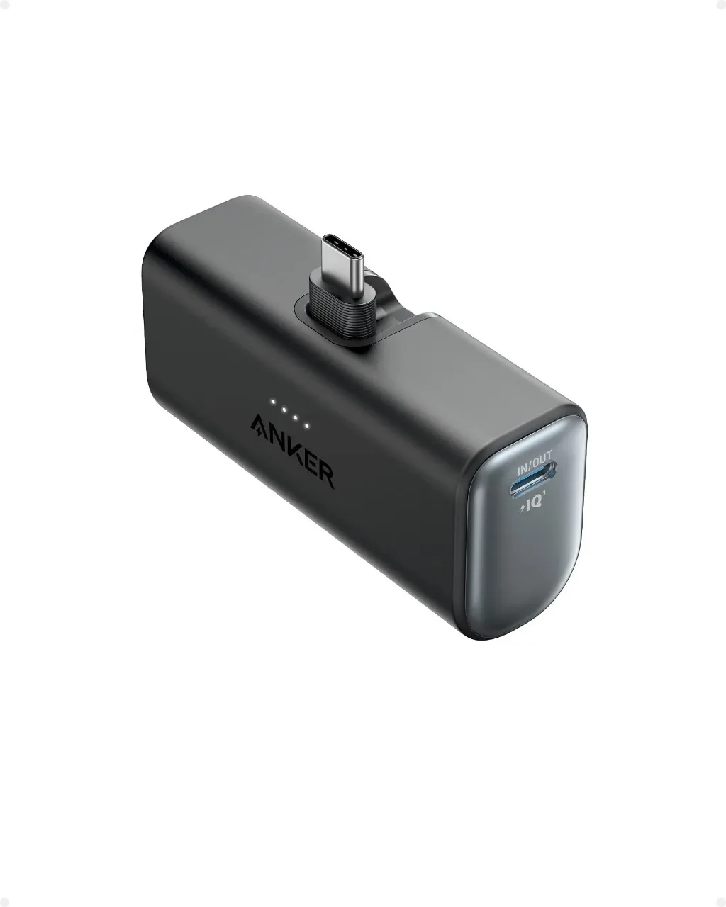 ANKER iPhone 16 Tragbares Ladegerät, Nano-Powerbank mit integriertem USB-C-Anschluss, 5.000 mAh tragbares Ladegerät 22,5 W