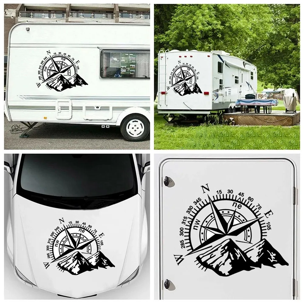 ملصقات السيارات ذاتية اللصق جبل كبير الفينيل سيارة بونيه ملصقات جانبية فان ملصق مائي قافلة التخييم لشاحنة جيب SUV شاحنة التخييم #3