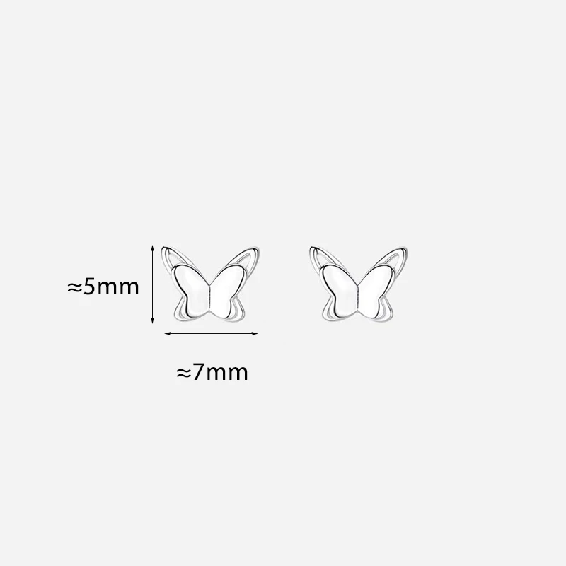Silver Color Mini Hollow Butterfly Insect Stud Earrings for Fashion Women Cute Fashion Jewelry Exquisite Accessories