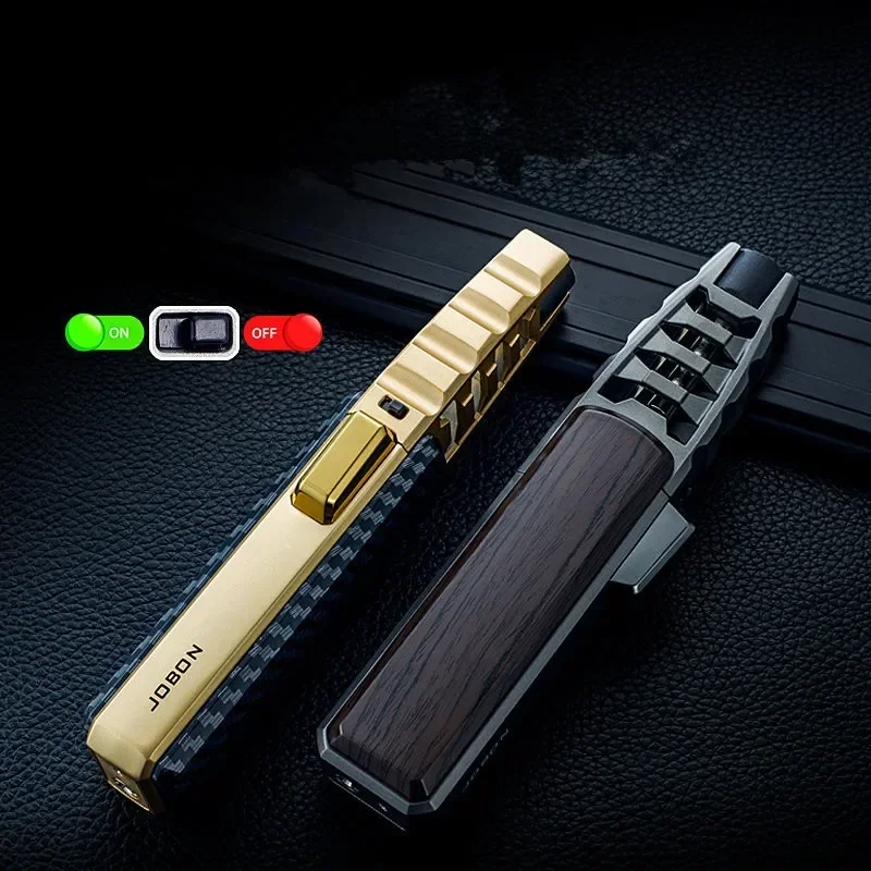 Jobon Kitchen BBQ Metal Windproof Cigar Big Jet Flames Fire Turbo Torch Fire Grinding Wheel Lighter Gas Lighters Men's Gift