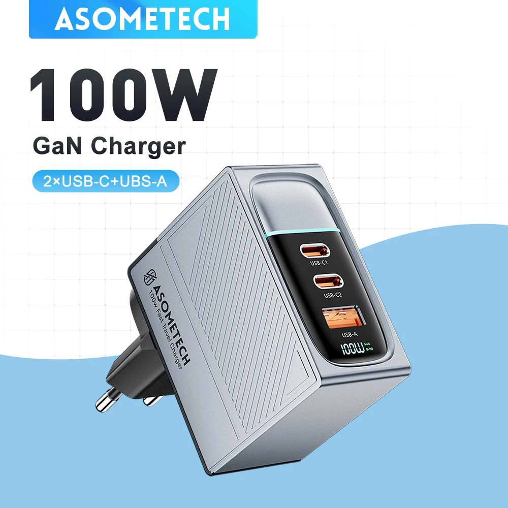 100W GaN USB Charger Quick Charge Tablet with Separate display 4.0 Type C PD Fast Phone Charger For iPhone 14Pro Samsung Macbook