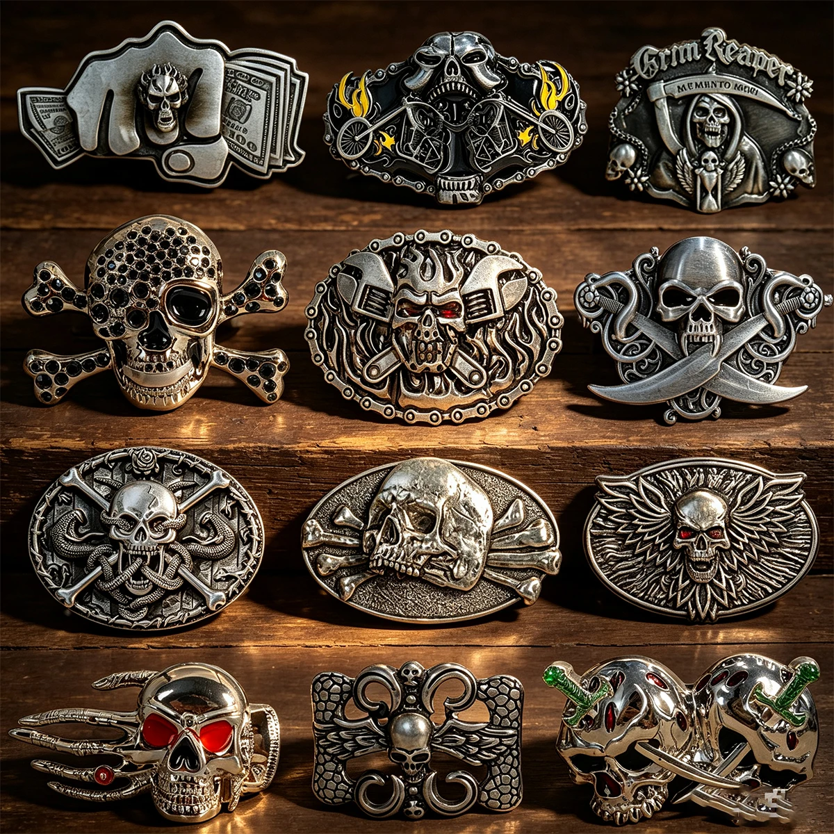 Western Cowboy Vintage Zinc Alloy Large Skull head belt buckle Hot motor belt buckle jeans gift belt buckle for Men Women
