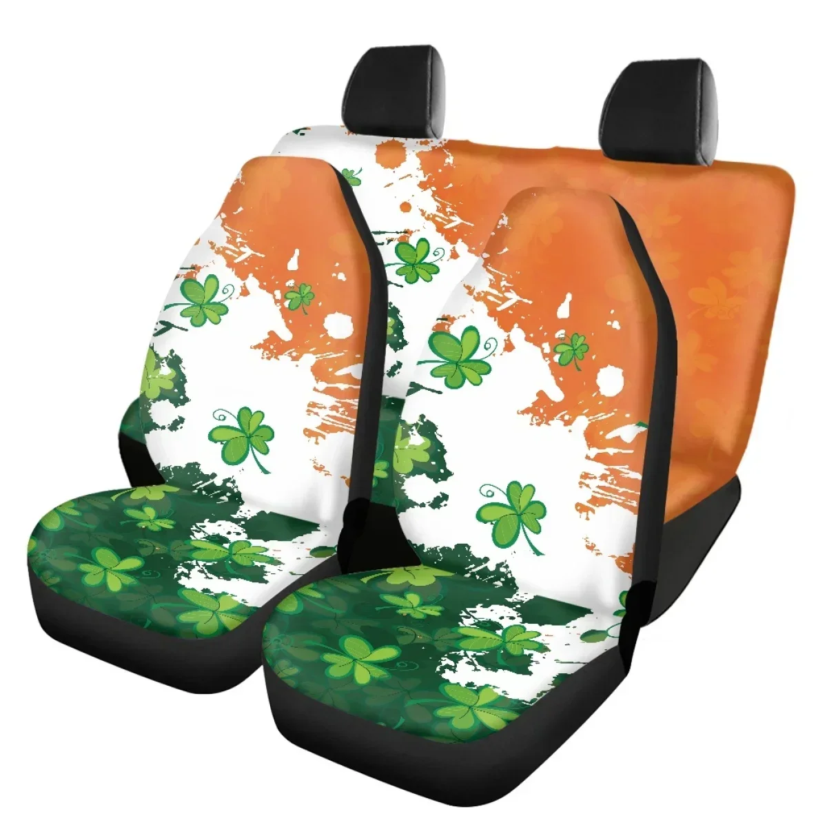 

Чехлы на передние и задние сиденья автомобиля с изображением листьев Дня Святого Патрика