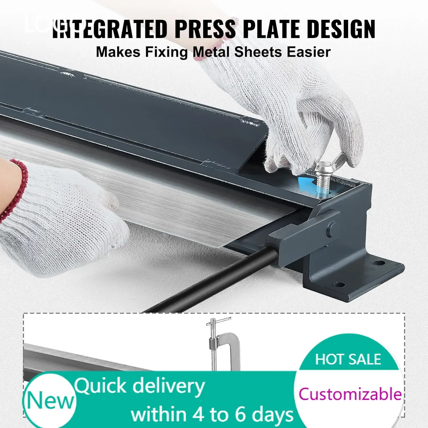 Box and Pan Brake, 48-Inch, 0-130 Degrees Sheet Metal Bending Brake For Metal Bending, Power Handle