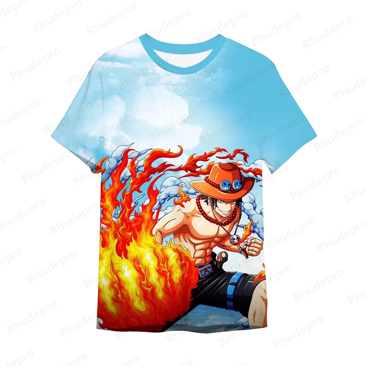 

New Men's Anime One Piece Monkey D. Luffy 3D Printing Cosplay t-shirt Women's And Children's Street T-shirts Unisex Large Top