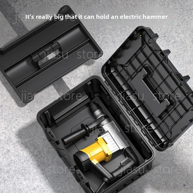 Increased Height Toolbox with Removable Tray Waterproof Fragment Easy Access Tool Storage