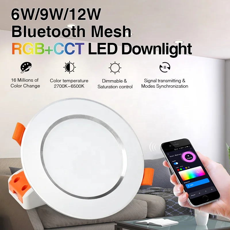 Laimi 6W BT Mesh RGBCCT LED Downlight,indoor recessed down light,Tuya Smart Life APP control