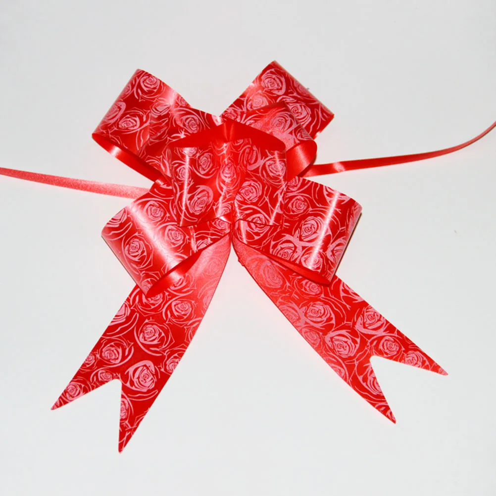 

100Pcs Gift Knot Ribbon Pull Bows Decorative Bows for Wedding Car Flower Basket Gift Wrapping Christmas Party String
