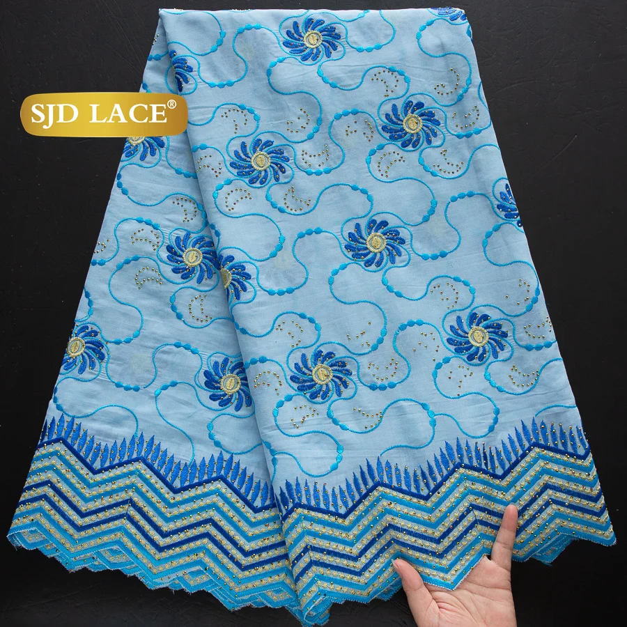 

SJD LACE African Cotton Lace Fabric 2025 High Quality Nigerian Swiss Voile Lace Fabric for Women Party DIY Sew 5Yards 4485