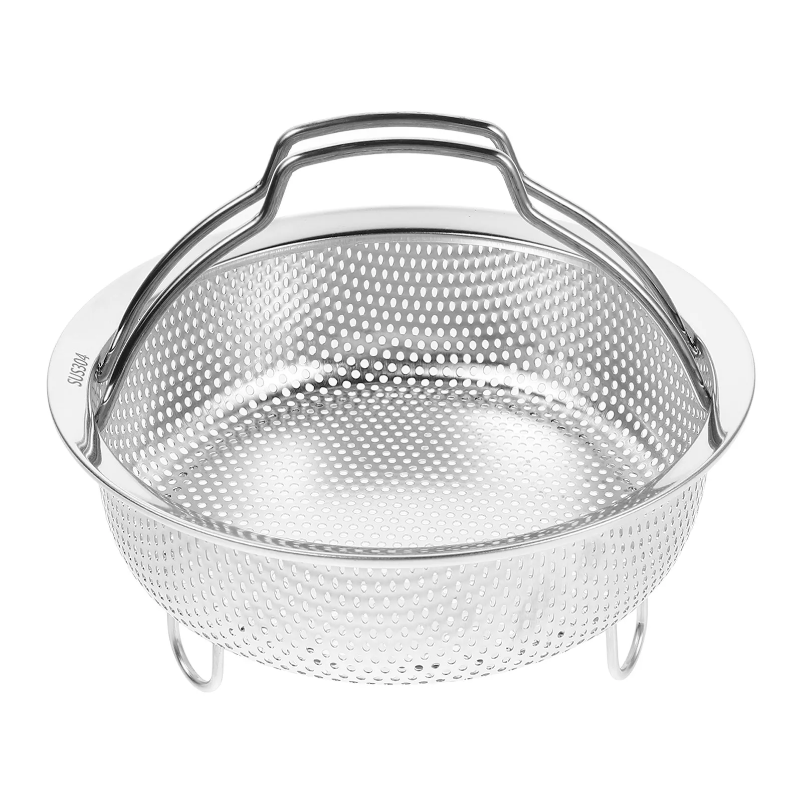 18Cm Stainless Steel Draining Basket Steamer Insert Handle Fine Mesh Strainer Vegetables Fruit Colander Food Steaming Roasting