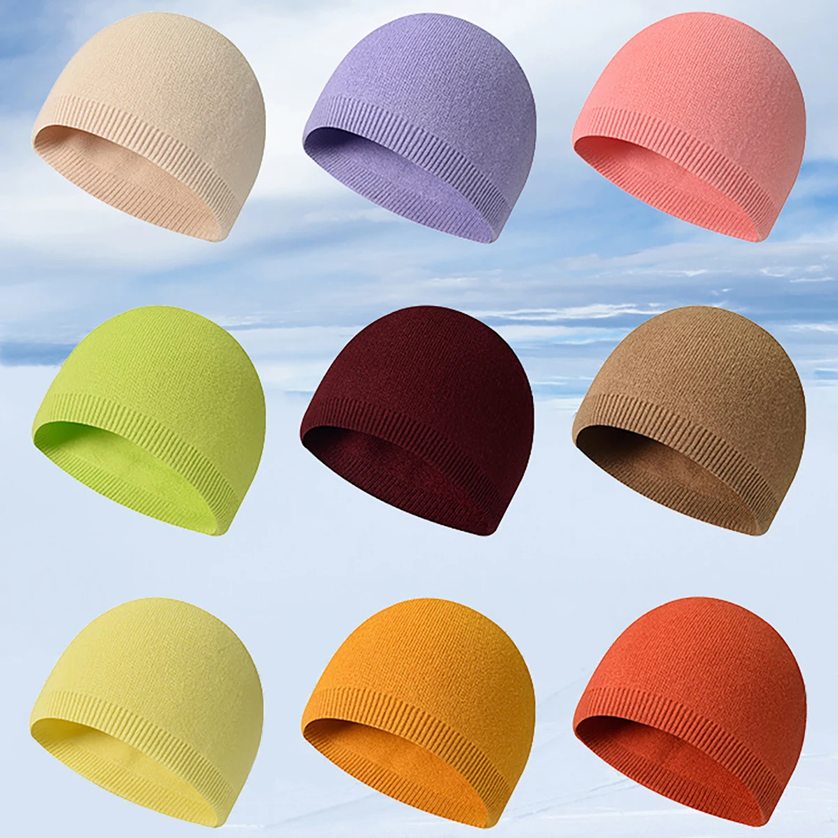 Winter Women Warm Knitted Beanies Hats Outdoor Sports Windproof Hedging Caps Men Ski Suitable Soft Casual Hiking Cycling Cap