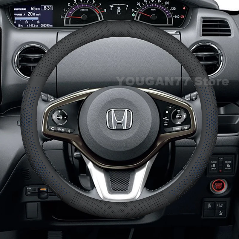 

Leather Car Steering Wheel Cover For Honda N-BOX JF5 JF6 n box 2020-2024 Non-slip Auto Steering Wheel Honda N-BOX Accessories