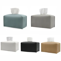 Leather Desktop Tissue Case Toilet Car Anti-Moisture Pumping Paper Container Home Office Napkin Holder Durable Storage Box