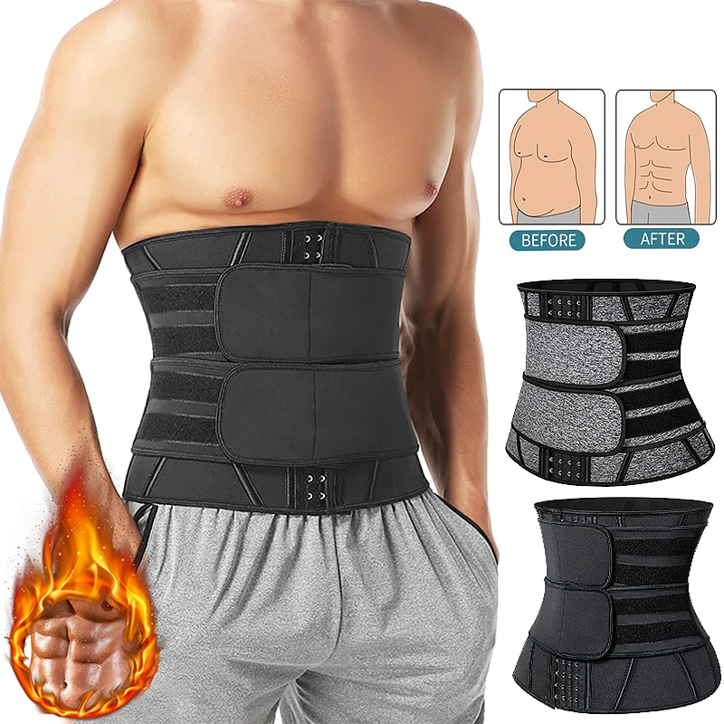 Waist Trainer Shaper Corset For Men Abdomen Reducer Slimming Belt Back Support High Compression Modeling Strap Workout Girdle