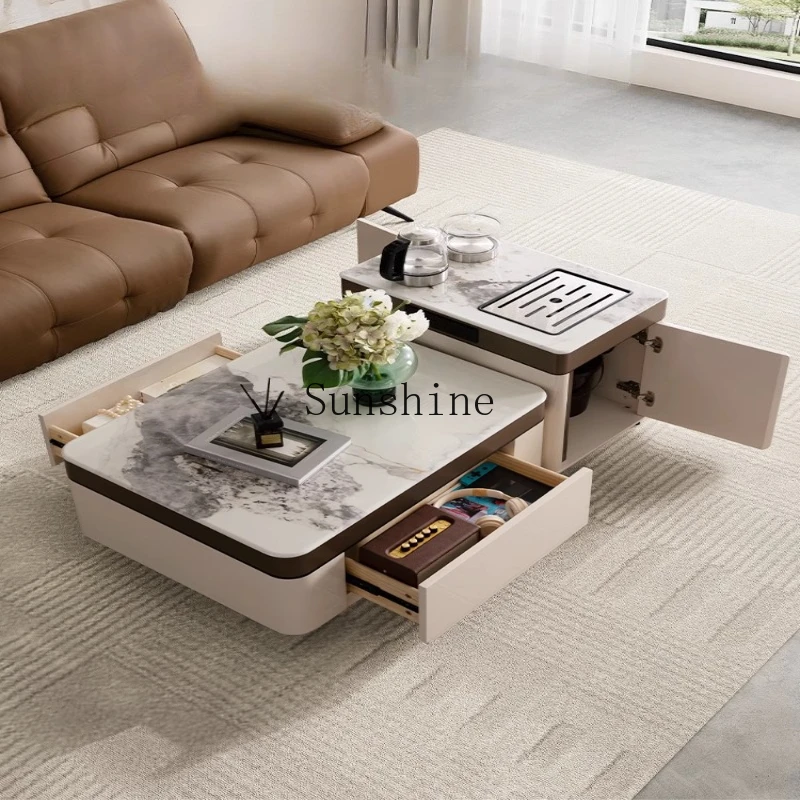 Kettle integrated embedded tea table movable tea table