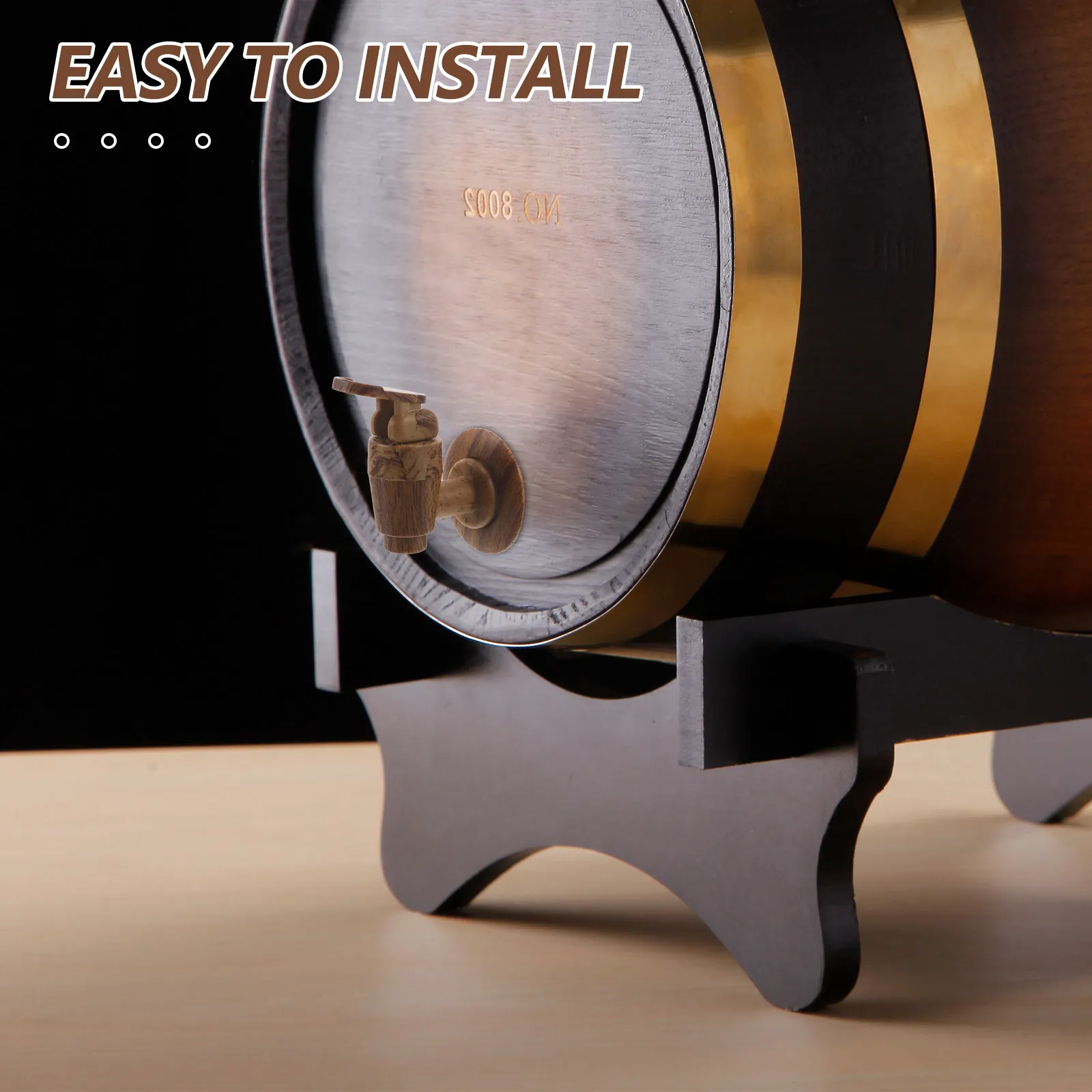 2PCS Beer Barrel Tap Plastic Wine Dispenser Spigot With Wood Grain Beverage Faucet For Wine Barrel Jug And Kitchen Applications view 6