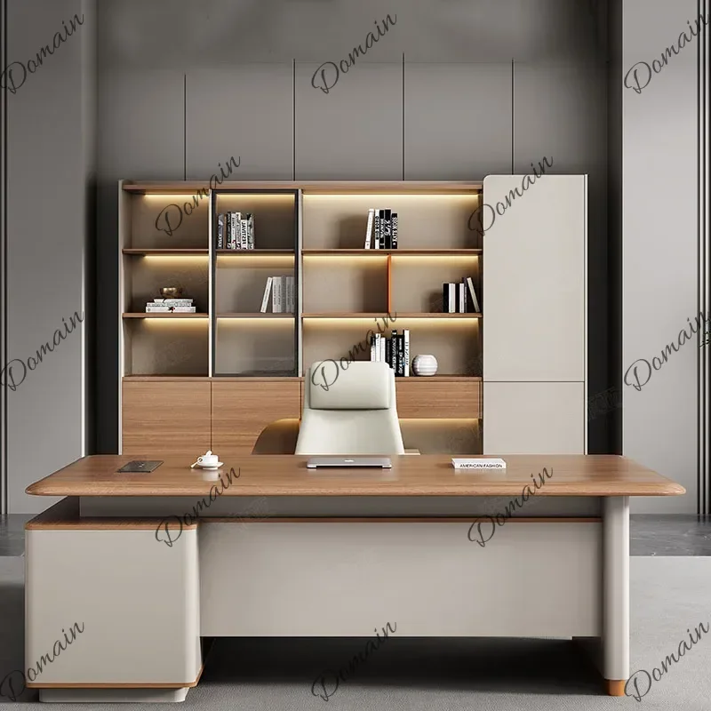 M Creative Wooden Office Desk Study Modern Computer Standing Executive Office Desk Decoration Mesas Escritorio Home Furniture