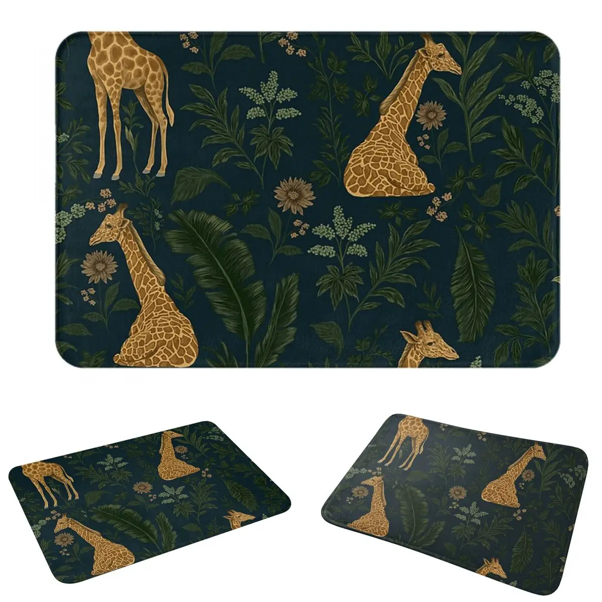 Tropical Giraffe Hangout Doormat Washable Carpet Rug Kitchen Entrance Home Floor Mat for Living room Footpad Mats