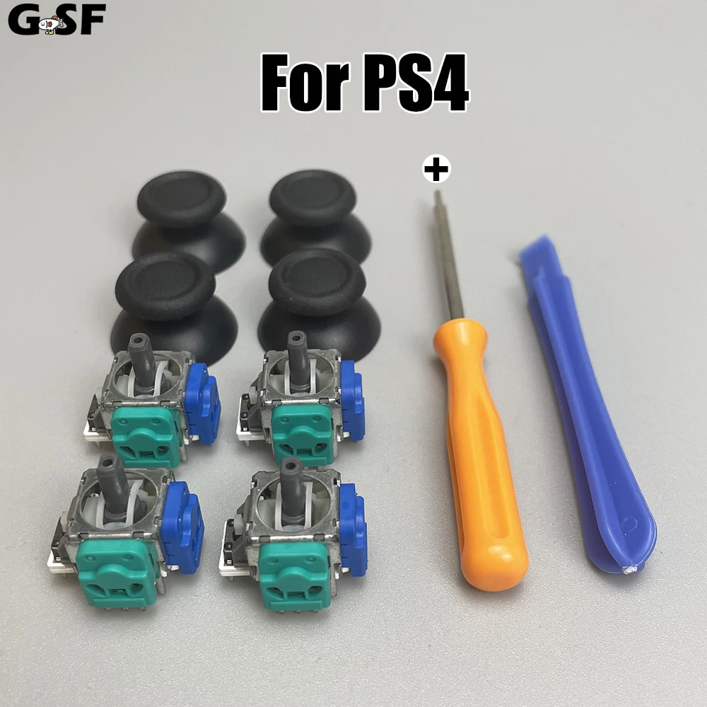 Recambio de Joystick de efecto Hall, Sensor 3D analógico, ThumbStick para controlador PS4, piezas de reparación, accesorio con tapas y herramientas