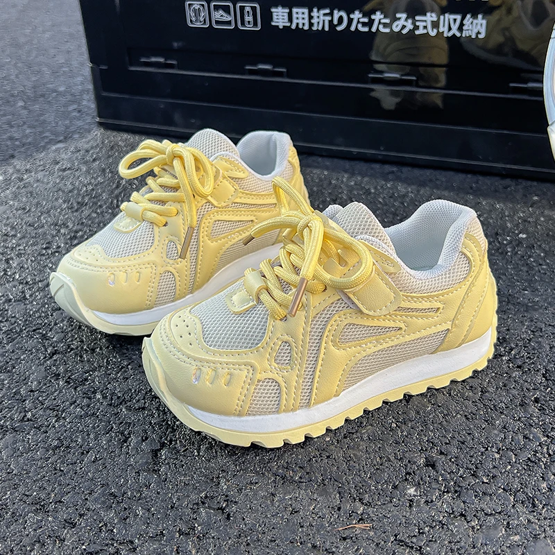 2025 Spring Autumn Girls Sports Shoes Mesh Breathable Candy Color Kids Sneakers Soft Sole Children Casual Running Shoes Non-slip