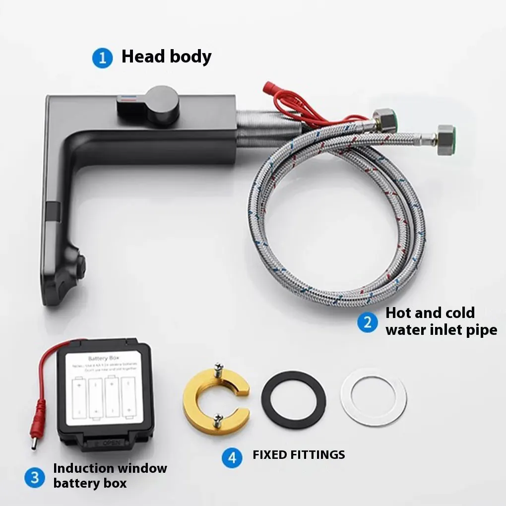 Copper Construction Infrared Sensor Basin Mixer Tap For Bathroom Digital Display Screen Hot Cold