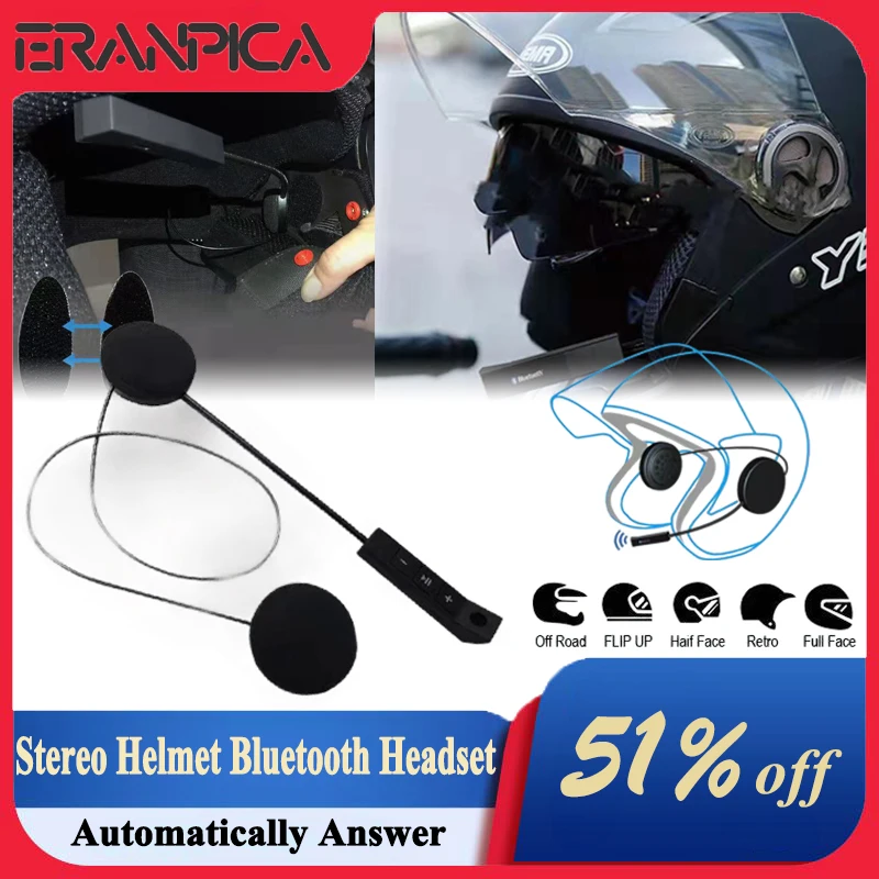 

Bluetooth Motorcycle Helmet Headset BT5.0 Wireless Riding Helmet Earphone Communicator Motor Bike Hands Free Automatic Answer