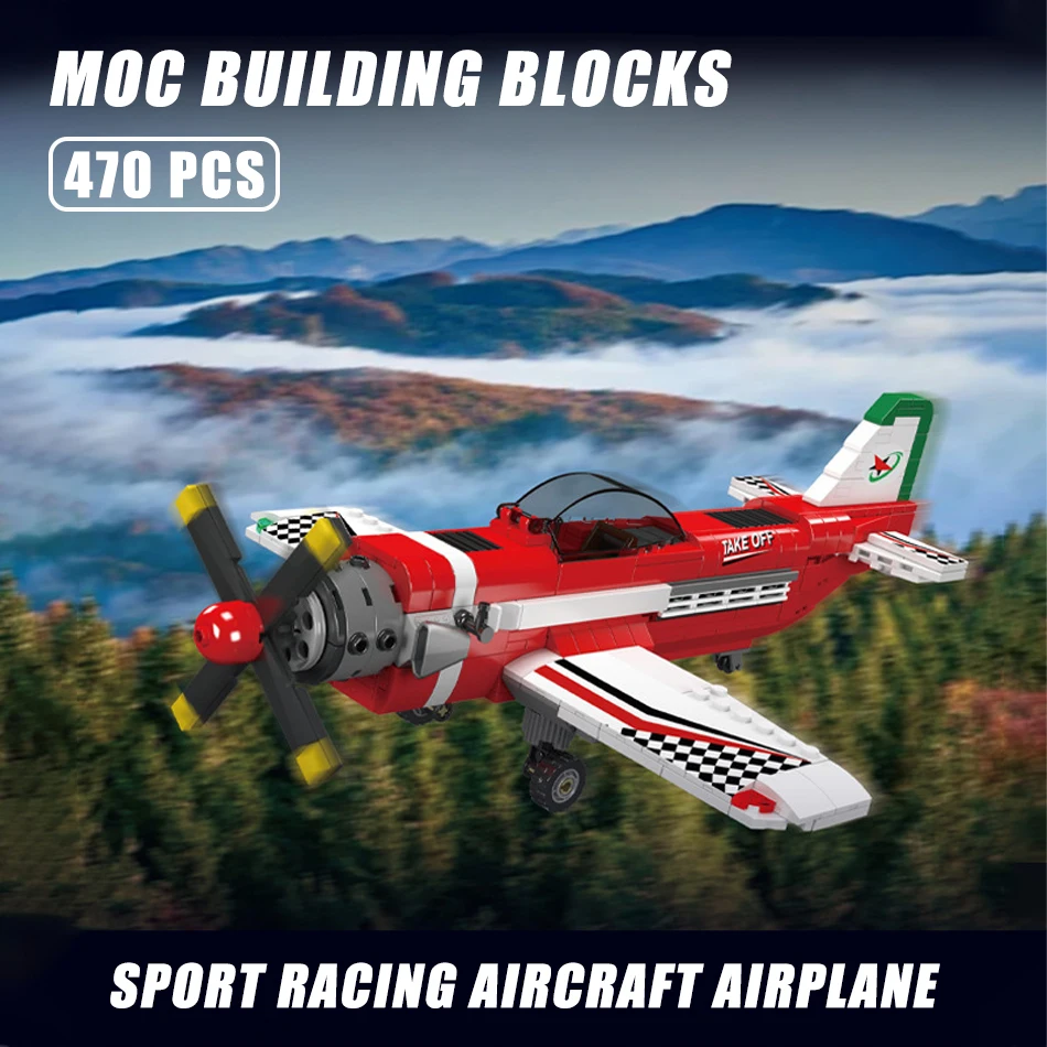 470 PCS City Technical Air Race Plane Building Blocks MOC Sport Racing Aircraft Airplane Model DIY Bricks Toys Gift for Kids Boy