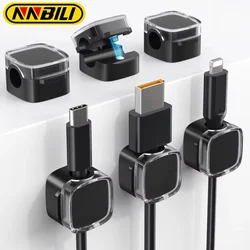 NNBILI 2025 New 6pcs Macron Colorful Magnetic Clip Cable Smooth Acrylic Universal Cable Winder Under Desk Management Wire Keeper