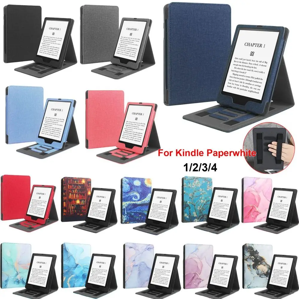 Dual Hand Strap e-Reader Stand Case Auto Wake/Sleep 6 inch DP75SDI Smart Cover Universal Colorful for Kindle Paperwhite 1/2/3/4