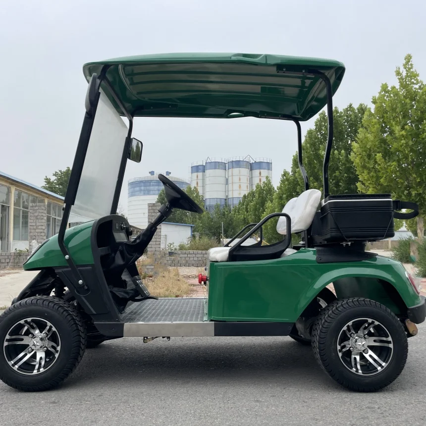 72V Lithium Battery Powered Golf Cart 2+2 4+2 Seater Front Bumper And Front Basket Touch Screen Multi - Media Electric Golf Cart