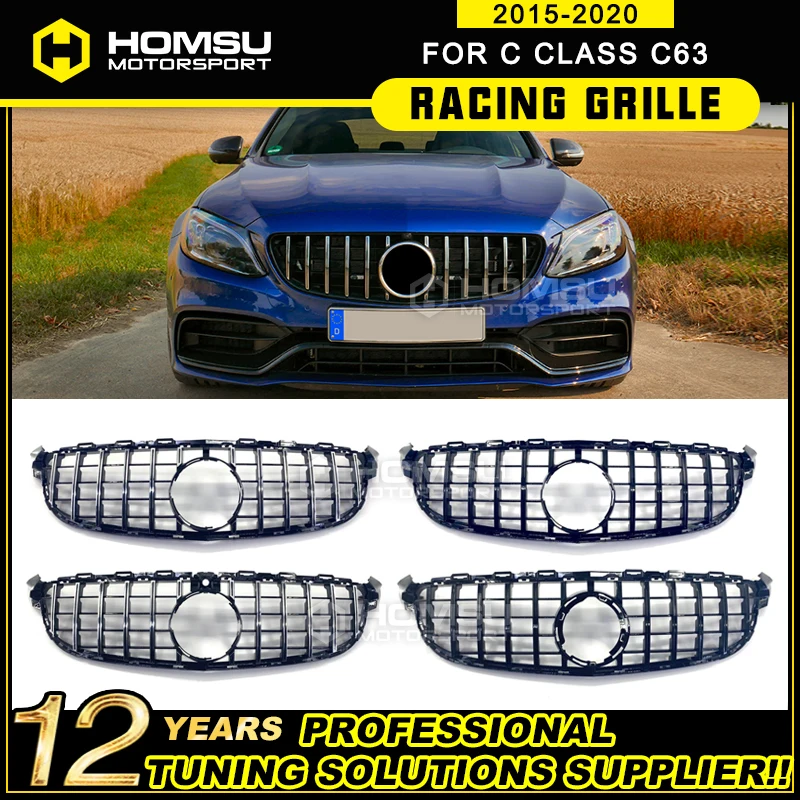 2015-2020 year GT Style grill for C63 am g C63s car styling GT racing grille for W205 coupe front bumper grille For W205 C63