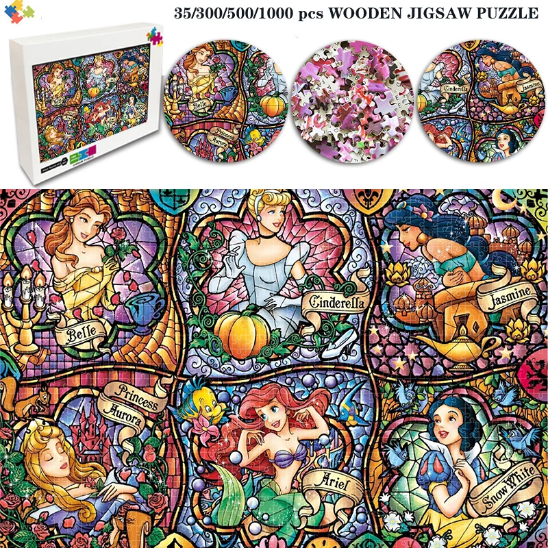 

Disney Princess Jigsaw Puzzle Assembling Picture Anime Characters Decompression Puzzles Toy for Adult Children Educational Gifts