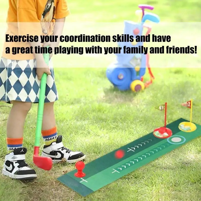 Portable Childrens Golf Toy Set With Retractable Handle Case Safe Non Toxic Plastic For Indoor Outdoor Play