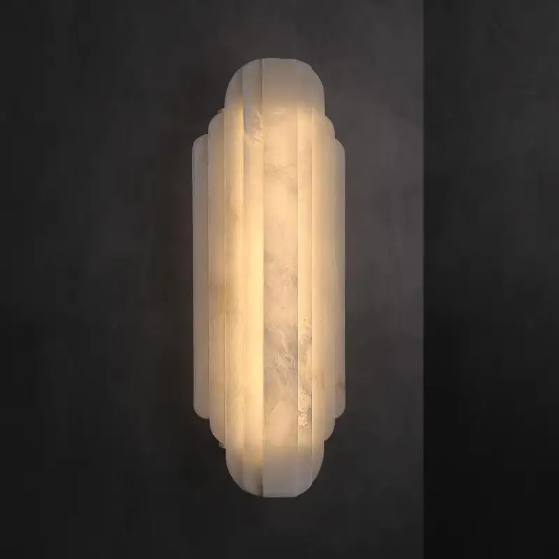 

Luxury Marble Wall Lamp for Villa Living Room Corridor Stair Spanish Alabaster Decor Lighting French Postmodern Designer Light