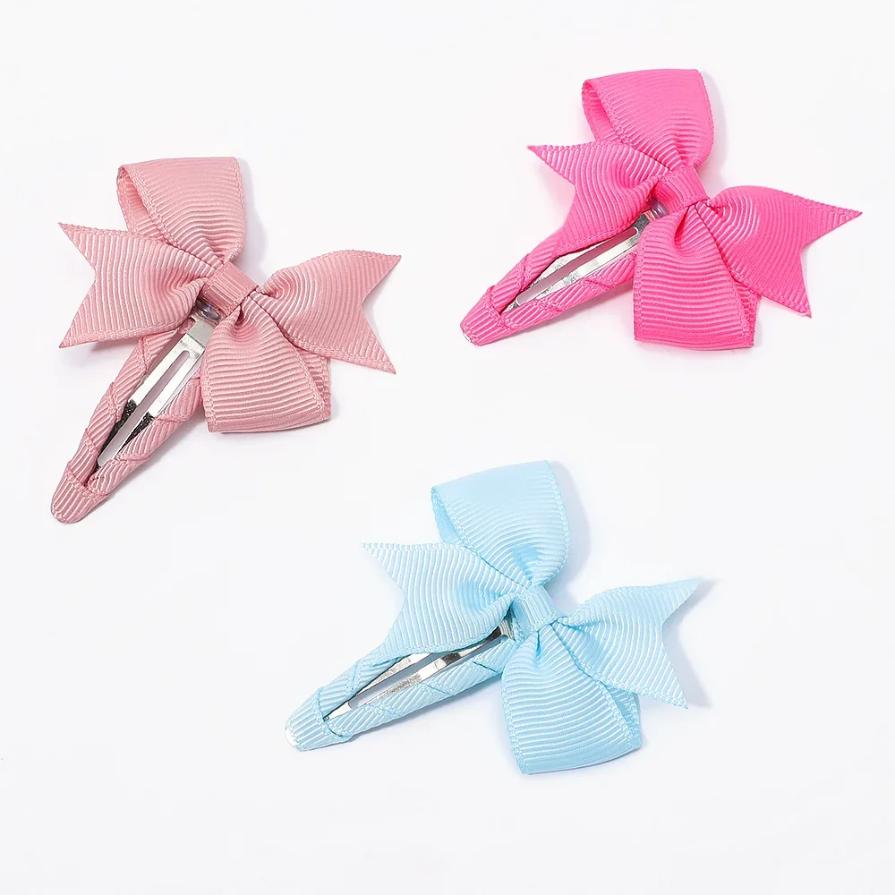 2Pcs/Lot Newborn Hair Bow Snap BB Clips Fully Wapped for Girl Toddler Hair Clip In Fringe Bangs Baby Hair Accessories Barrettes