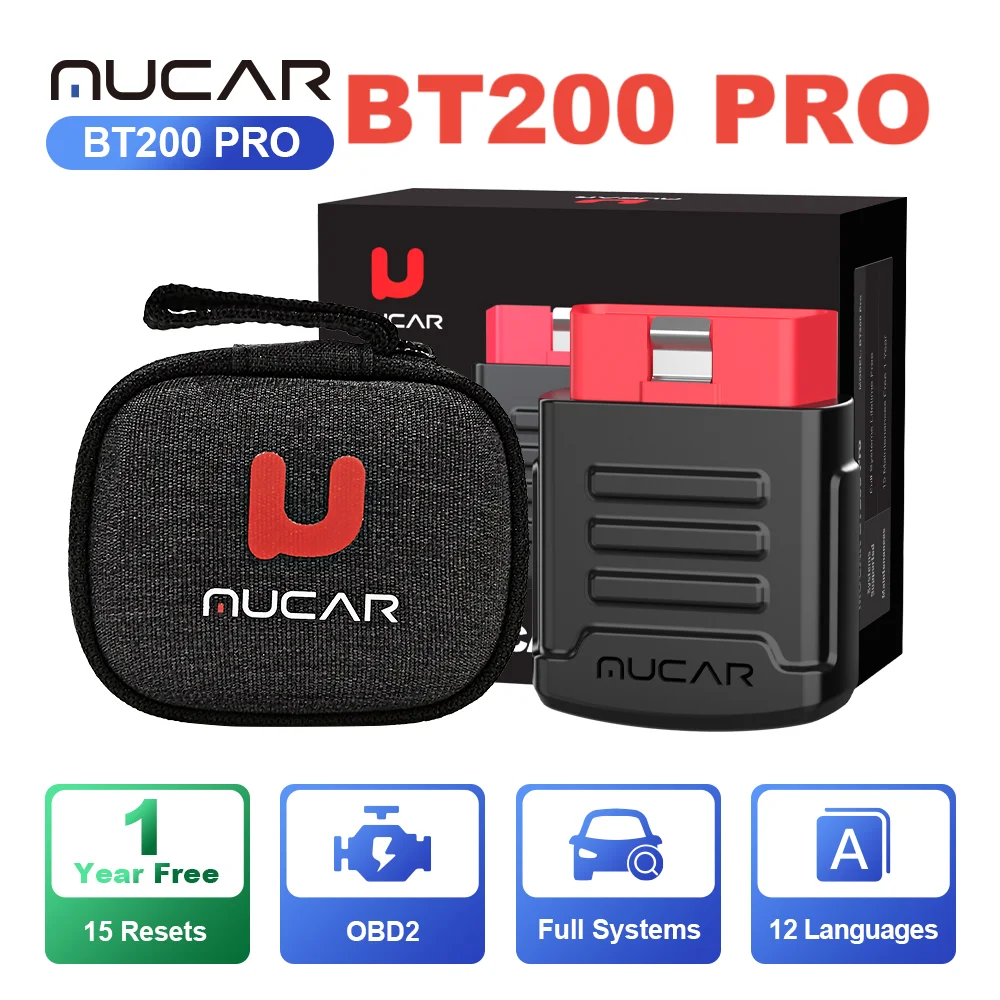 Mucar Bt200 Bt200 Pro Auto Scan Tool Obd2 Diagnostisch Hulpmiddel Volledige Systeem Diagnose Scanner Voor Alle Auto 15 Reset Code Lezer - afbeelding 1