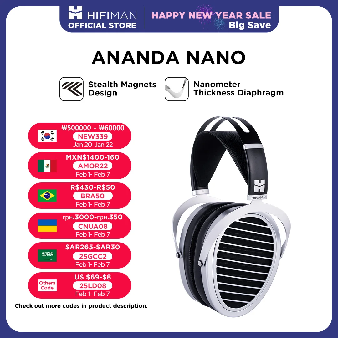 HIFIMAN ANANDA NANO Open-back Planar Magnetic Hi-Fi Headphones with Nanometer Thickness Diaphragm