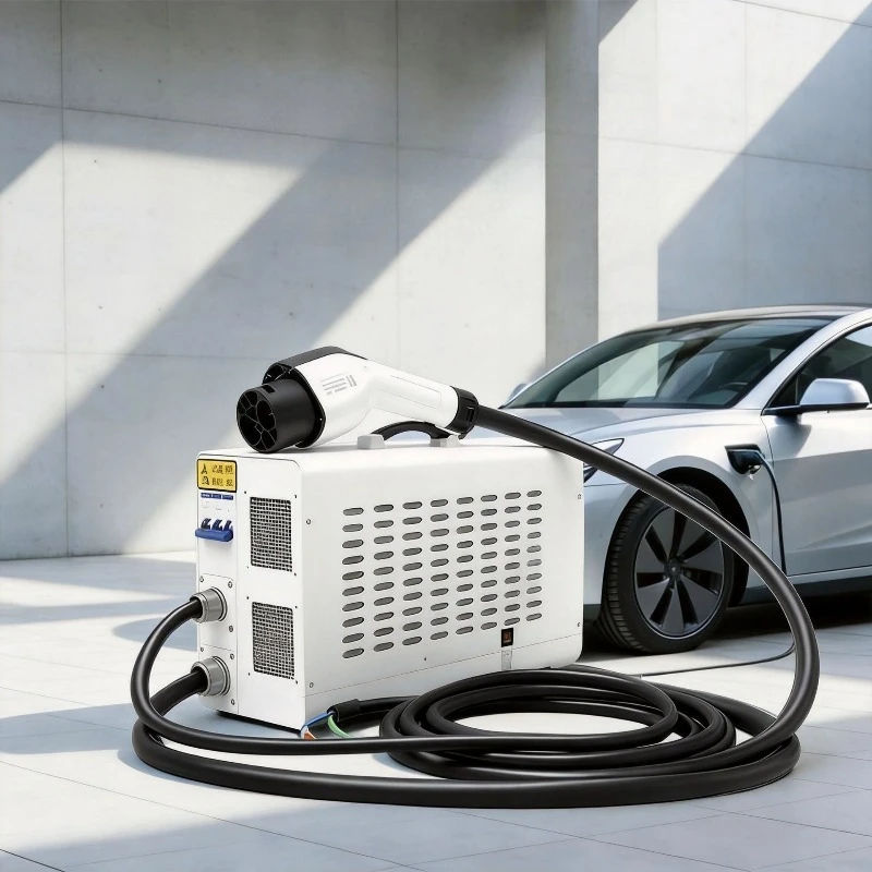 7kW Portable DC Fast Charging Pile for New‑Energy Vehicles, 380V, Plug‑and‑Play Mobile Charger