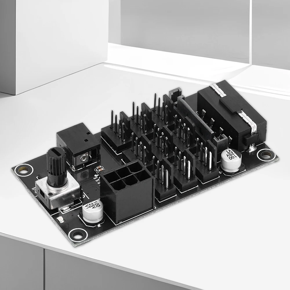 9-way High-power Fan Hub Controller Computer Chassis PWM Violent Fan Speed Controller Noise Reduction SATA Graphics Card
