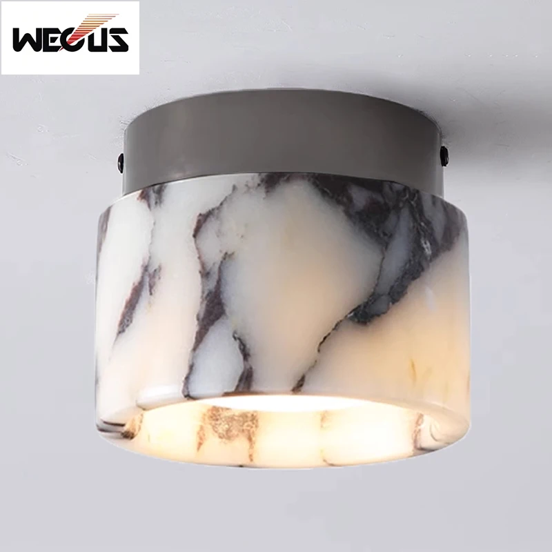 New Bulgari-Inspired Ceiling Light Natural Marble Premium Lamps for Entryway Corridor Closet Balcony High-End Decor LED Lighting