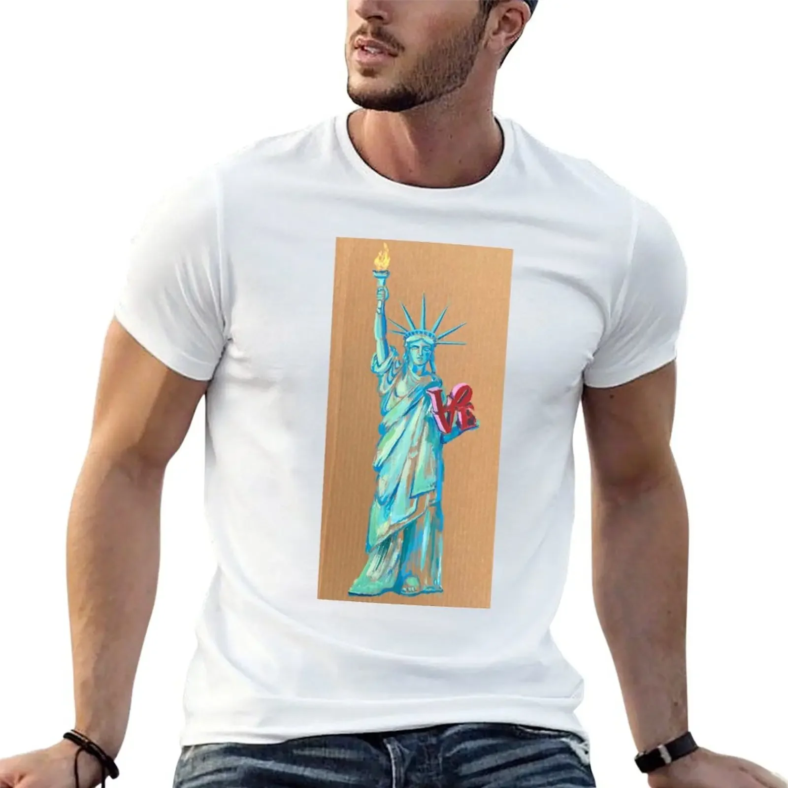 Liberty and LOVE T-Shirt graphic t shirts summer top vintage anime shirt aesthetic clothes t shirts men