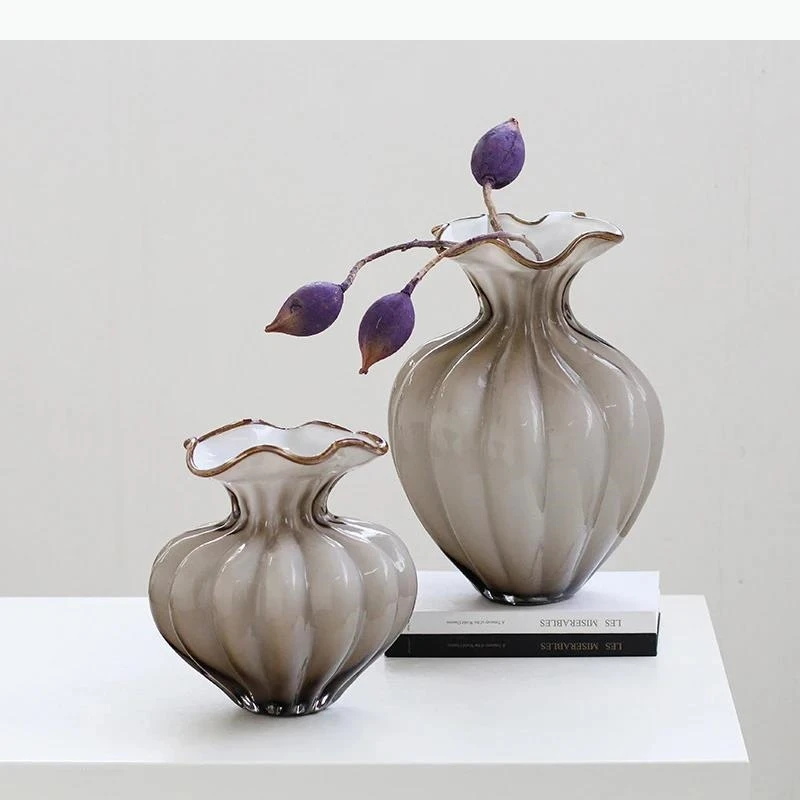 Floral Glass Vase Hydroponics Plant Pot Table Decoration Flowers Arrangement Artificial Flower Vases Room Aesthetic Decor