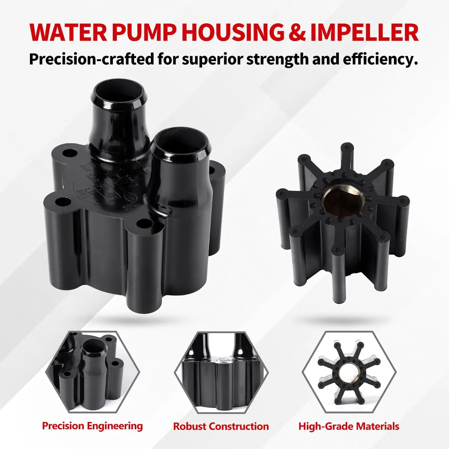 Water Pump Housing & Impeller Kit 46‑807151A14 A7 for MerCruiser Alpha Bravo (18‑3150 9‑48350)