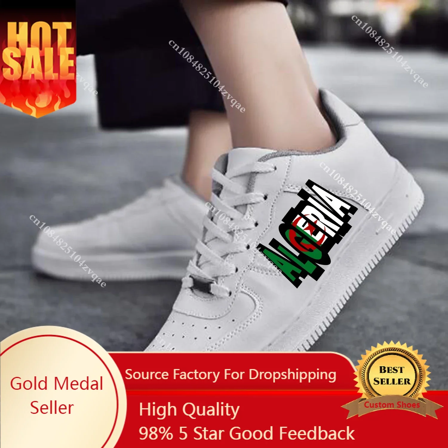 Bandiera algeria AF basket uomo donna sport Running appartamenti di alta qualità Force Sneakers Lace Up Mesh scarpe su misura fai da te