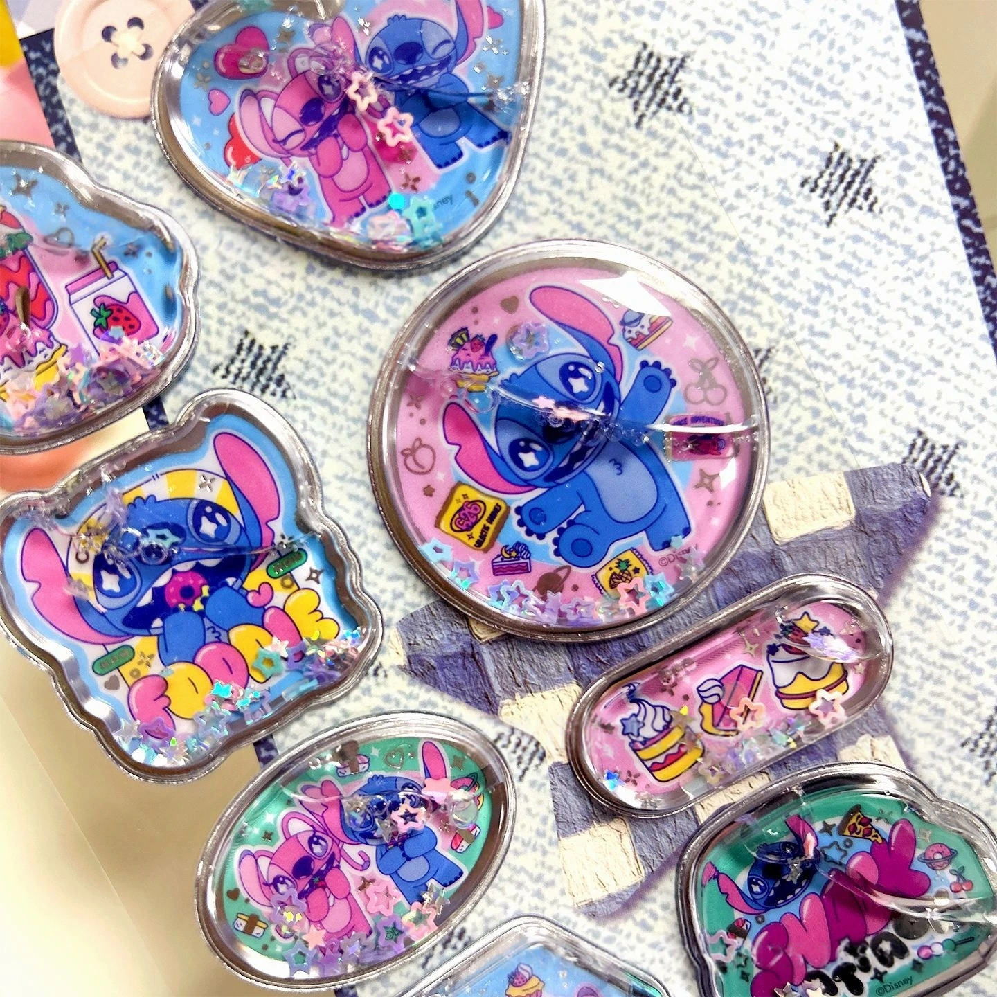 لطيف ديزني غرزة ثلاثية الأبعاد هزة ملصقات DIY بها بنفسك ألبوم دفتر مذكرات كتيب الديكور لطلاب المدارس القرطاسية أنيمي ملصق لعبة