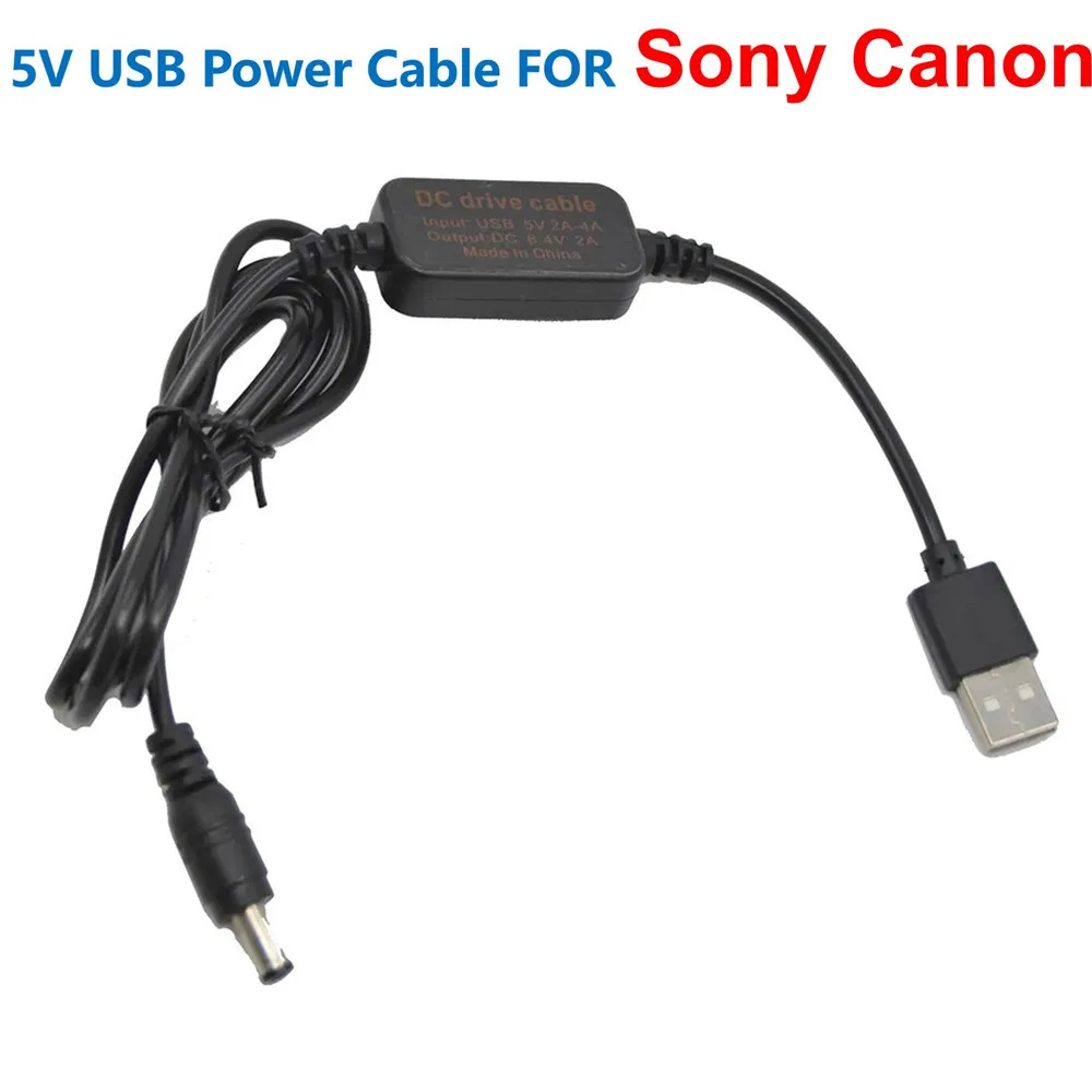 

5V USB Power Cable Adapter For Sony NP-FZ100 NP-FW50 AC-PW20 Canon LP-E6 DR-E6 LP-E17 DR-E18 BP-511 DR-400 Fake Battery