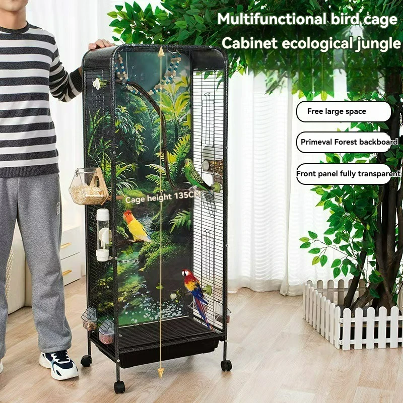 

Экологическая клетка для птиц, клетка для попугая, домашняя мобильная большая прозрачная роскошная вилла Xuanfeng, специальная декоративная клетка для птиц