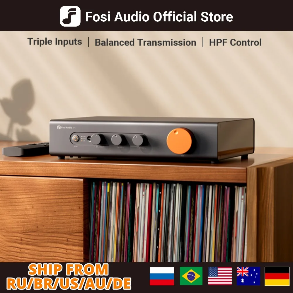 Fosi Audio ZP3 Balanced Preamp 2.0 HiFi Preamplifier